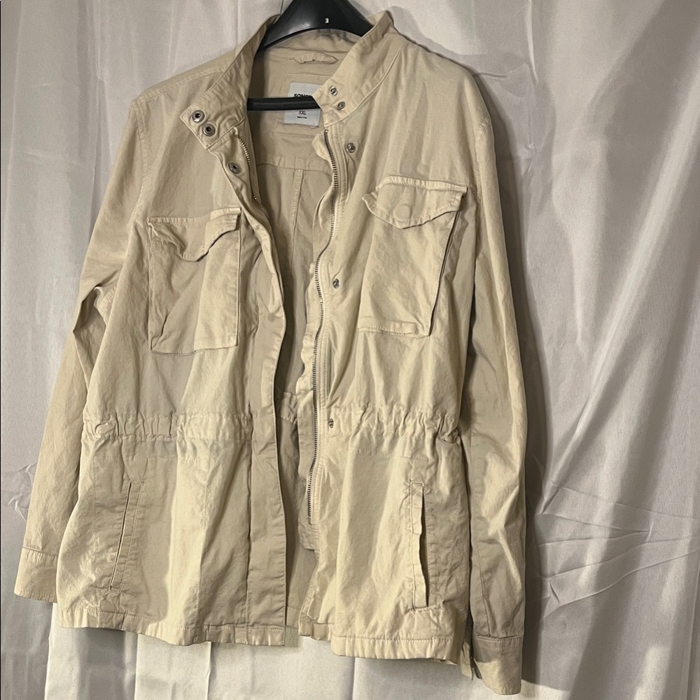Women XXL Sonoma CREAM Military Field Jacket EUC